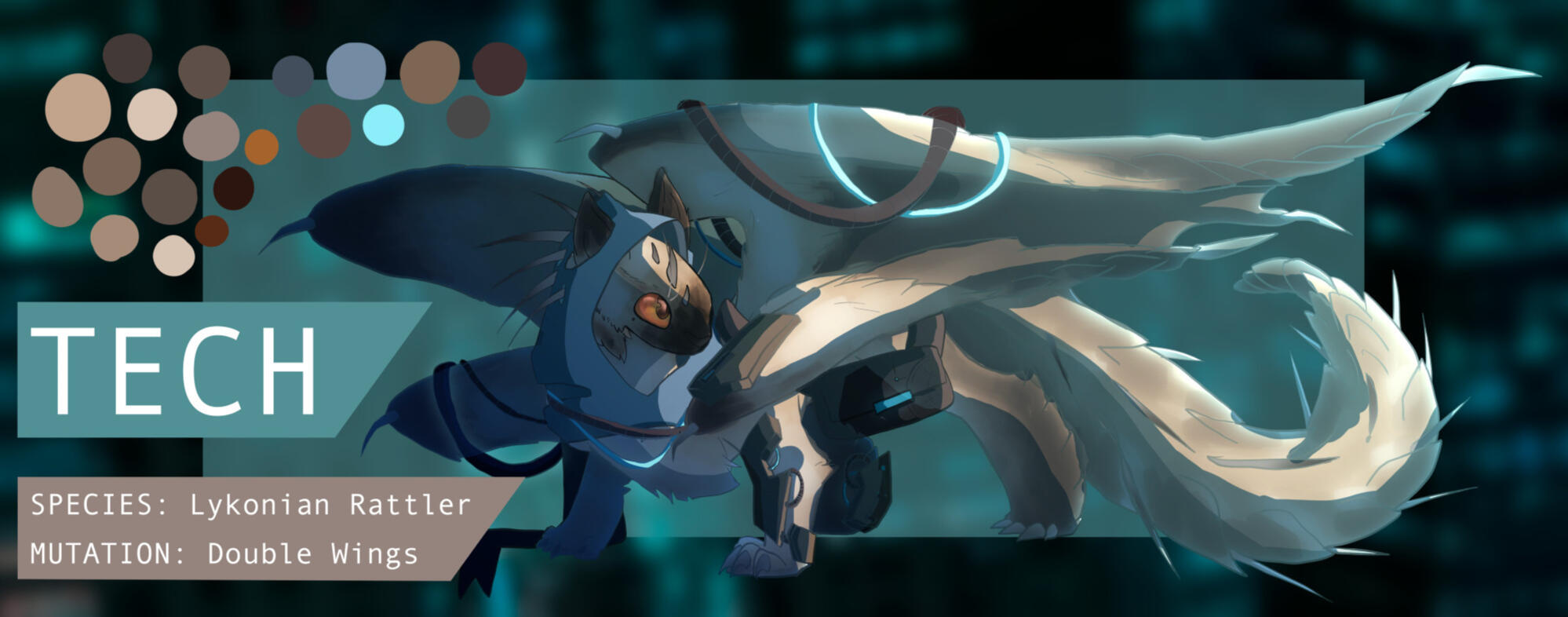 (Fandom Art) Lykonian Rattler MYO Event Entry - Tech Character Design Sheet