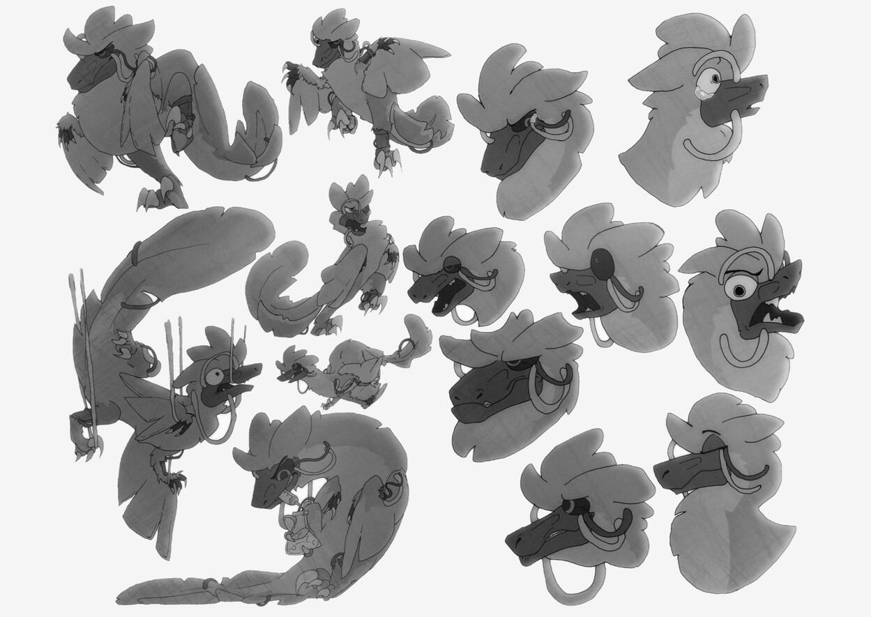(UTS Animation Production - Studio Character Design Assignment) MARK-0 Character Design Sheet - Expressions And Gestures